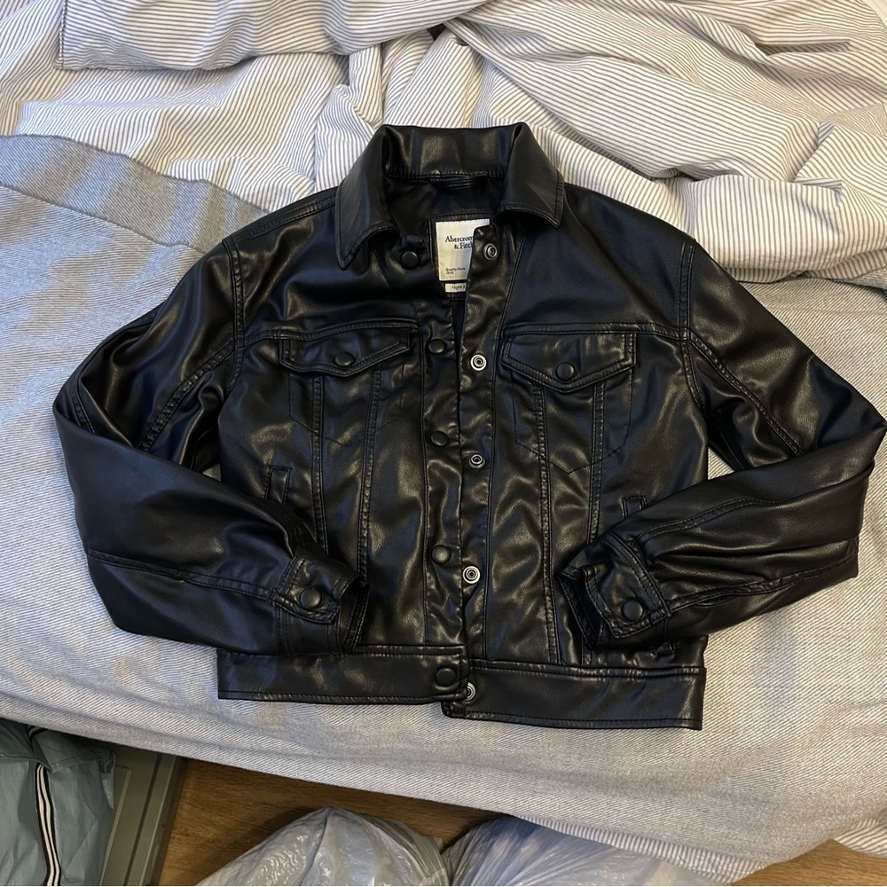 Super soft vegan leather trucker jacket